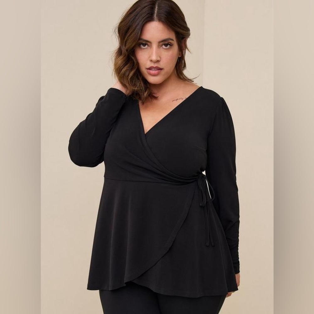 Torrid Studio Knit Surplice Wrap Long Sleeve Top - 3X - NWT